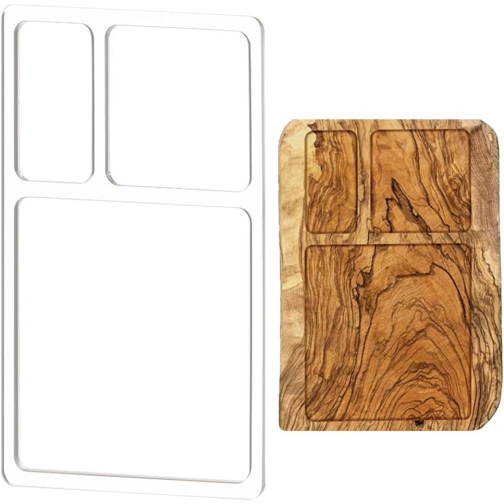 Woodworking Templates - 3ポケット付きバレットトレイルーターテンプレート、長方形透明アクリルテンプレート、木工ルーターテンプレート（塗装用品用）