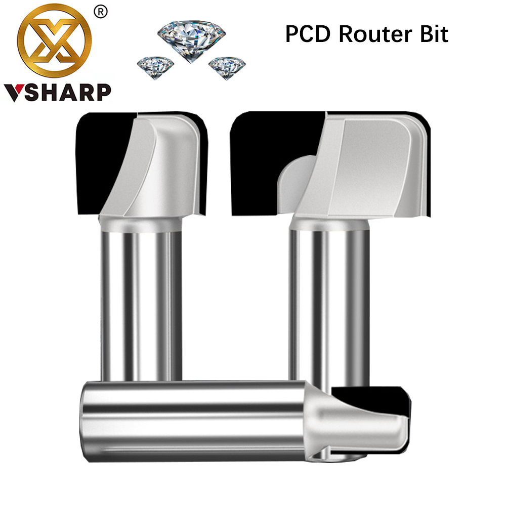 Woodworking Quotes - Vsharp PCD ダブルアーク丸底クリーニングビットダイヤモンド木工ルータービットキャビネットドアパネルエンドミル MDF パーティクルボード用