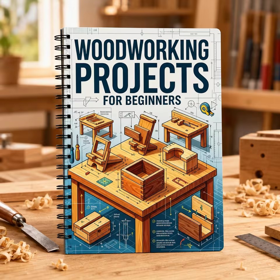 Woodworking Ebook - 初心者向け木工ガイド DIYプロジェクトブック ステップバイステップ木工クラフトマニュアル 大人向け ホームワークショップ学習
