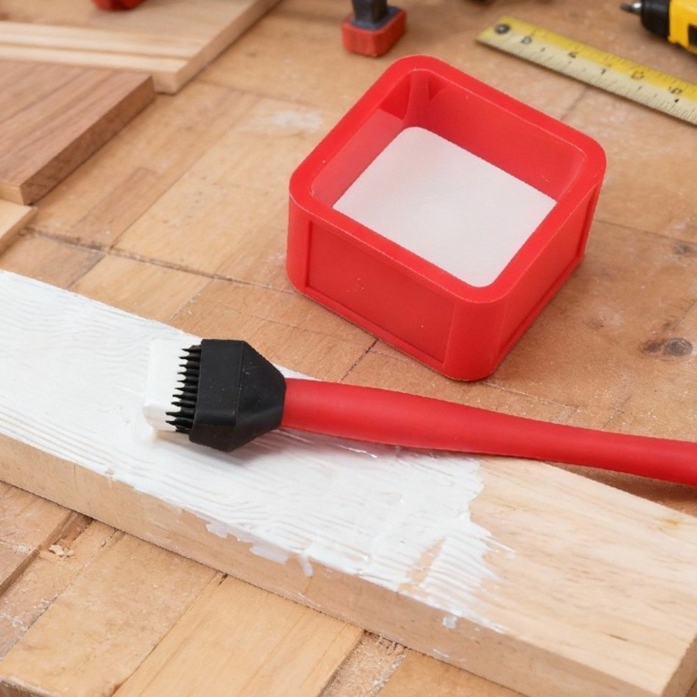 Woodworking Easy Projects - 密閉可能な蓋付きシリコン接着剤ブラシ、お手入れ簡単、木工用接着剤アプリケーター、多目的接着剤収納ボックス、接着プロジェクト用