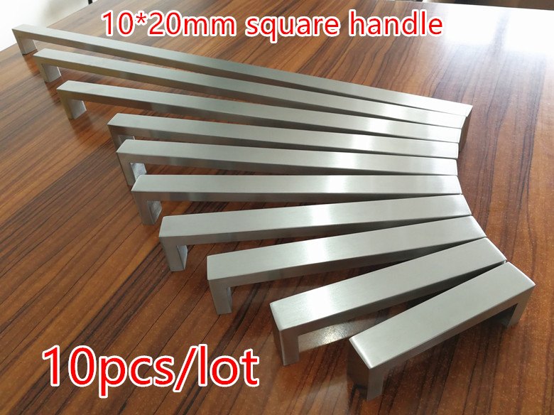 Woodworking Quotes - 10 ピース/ロット 10*20 ミリメートル角棒ドアハンドルステンレス鋼キッチンドアキャビネットハンドルプルノブ