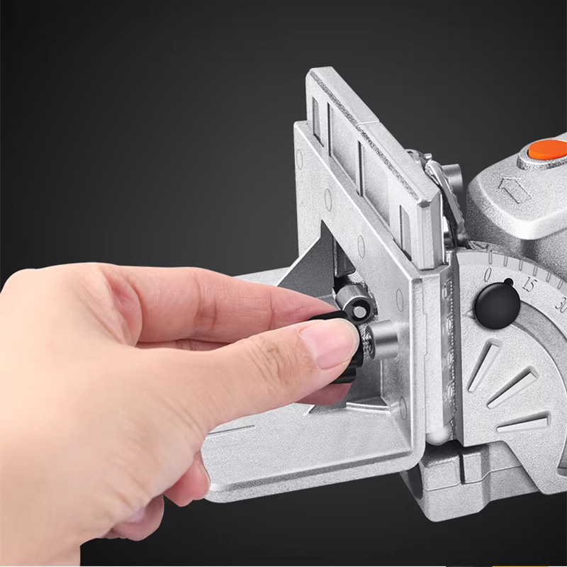 Woodworking Machinery - 760W 木工スロッティングマシン 角度調整可能 穴なし接合スロッティングマシン 電動ウッドビスケットジョイナー 220V