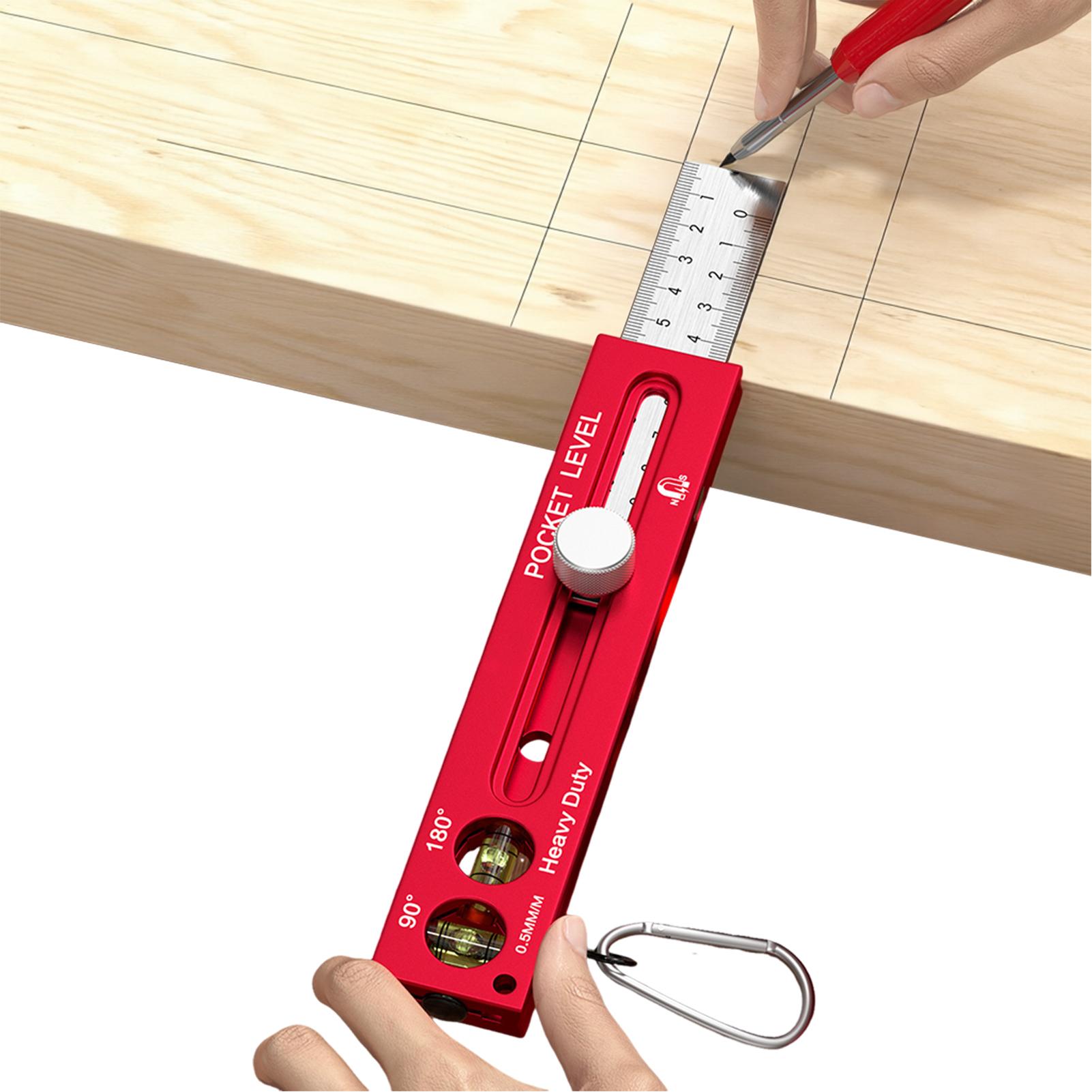 Woodworking Templates - 木工測定ツール 磁気水平テンプレート 大工用定規 メートル法とインチ法付き 切断・マーキング用