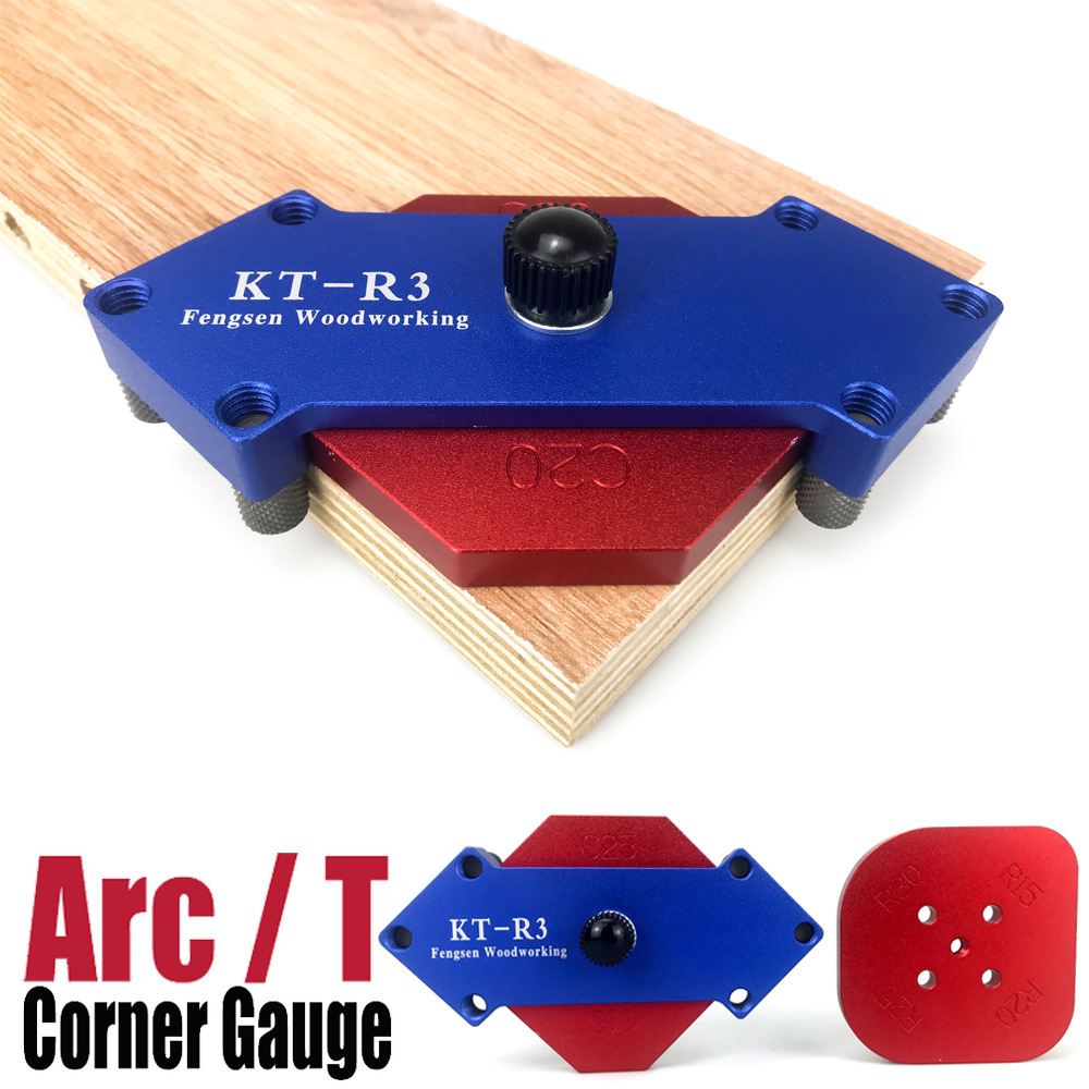 Woodworking Templates - 木工用円弧位置決めテンプレート、丸みを帯びた角、R角、半丸角、フライス盤、テーブルコーナー固定具