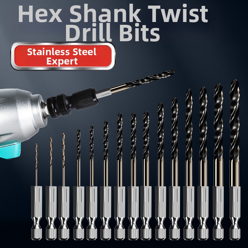 Woodworking Drill Bits - 1.5-6.5mm 六角ハンドル三尖木工ドリルビットセット木工穴リーミング電動工具