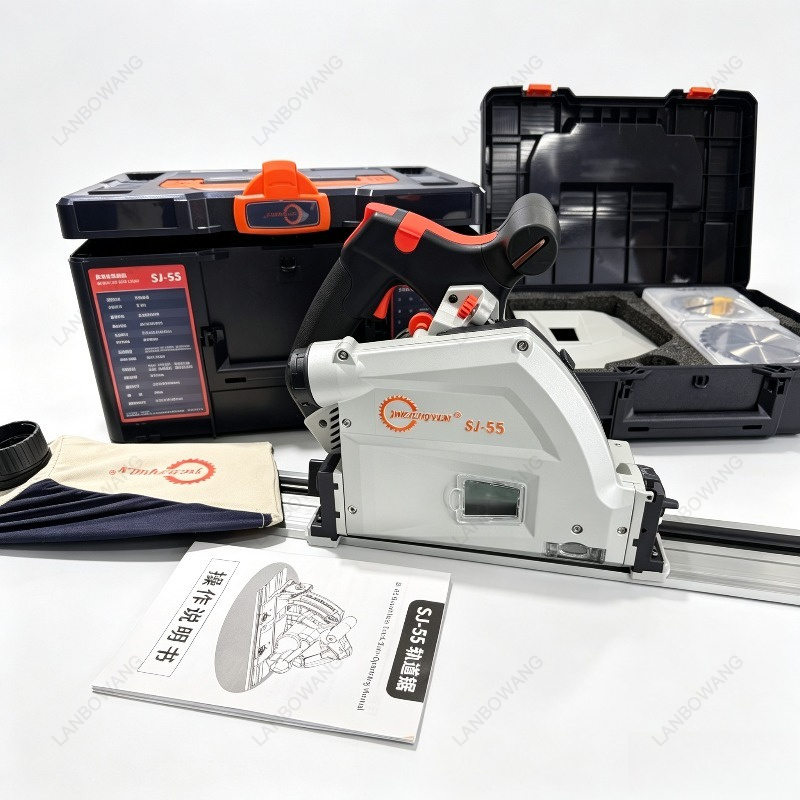 Woodworking Electric Saw - SJ-55 SJ-60 ポータブルダストフリー電動トラックソー 丸鋸刃付き切断機 木工パネル切断電動工具