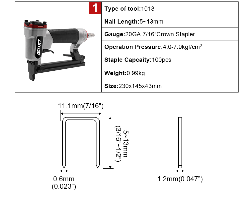 20GA 5-13mm 100個入り 1013j 工業用DI - Woodworking Industry のレビューと価格