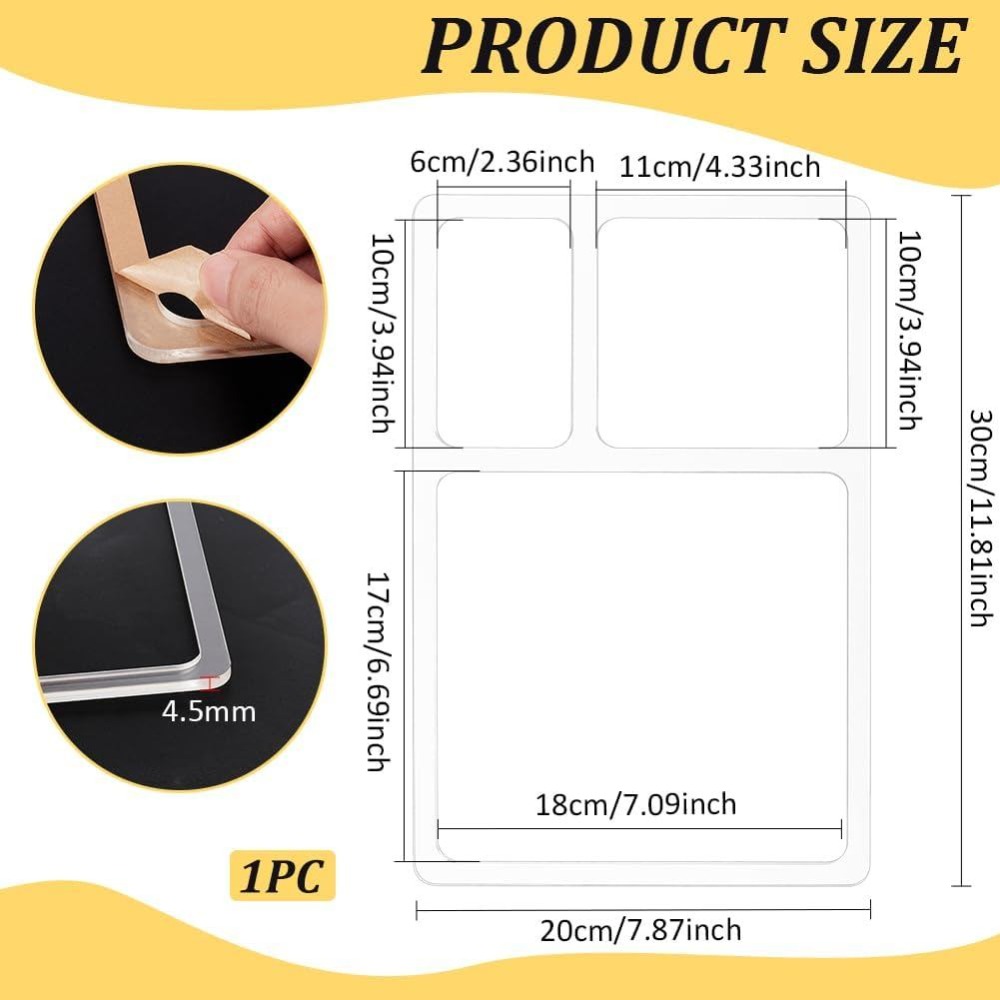 3ポケット付きバレットトレイルーターテンプレート、長方形透明 - Woodworking Templates のレビューと価格