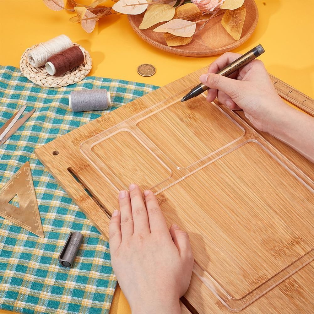 3ポケット付きバレットトレイルーターテンプレート、長方形透明 - Woodworking Templates のレビューと価格