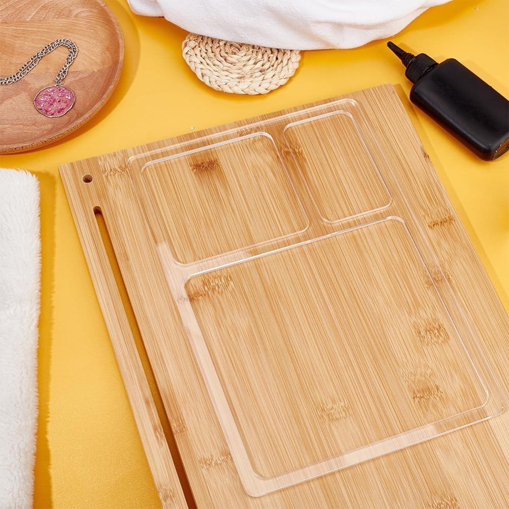 3ポケット付きバレットトレイルーターテンプレート、長方形透明 - Woodworking Templates のレビューと価格