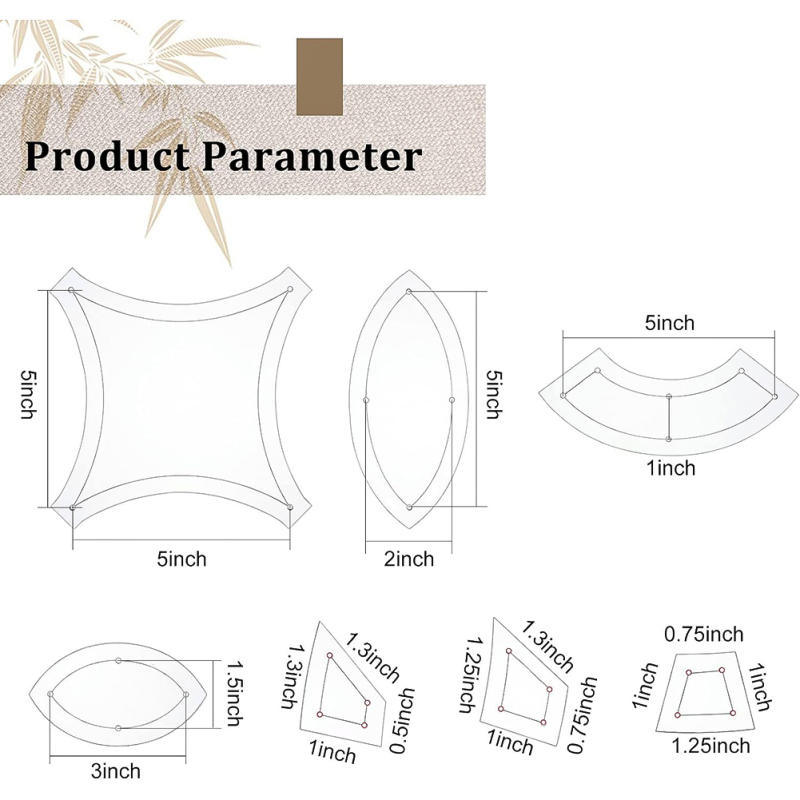 7 形状ダブル結婚指輪アクリルキルティングテンプレート透明ア - Woodworking Templates のレビューと価格