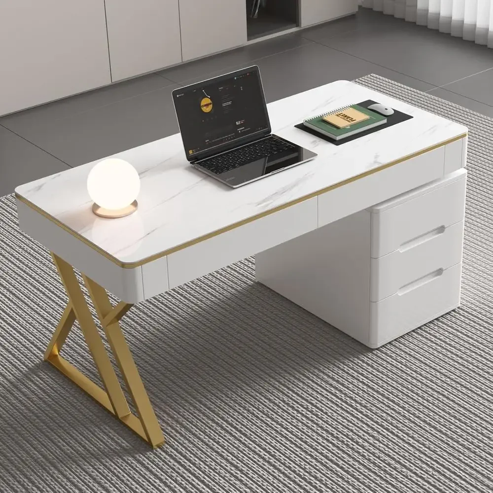 白い強化ガラス天板のゲーミングデスク - 厚みのあるラッカー - Woodworking Or Woodworking のレビューと価格