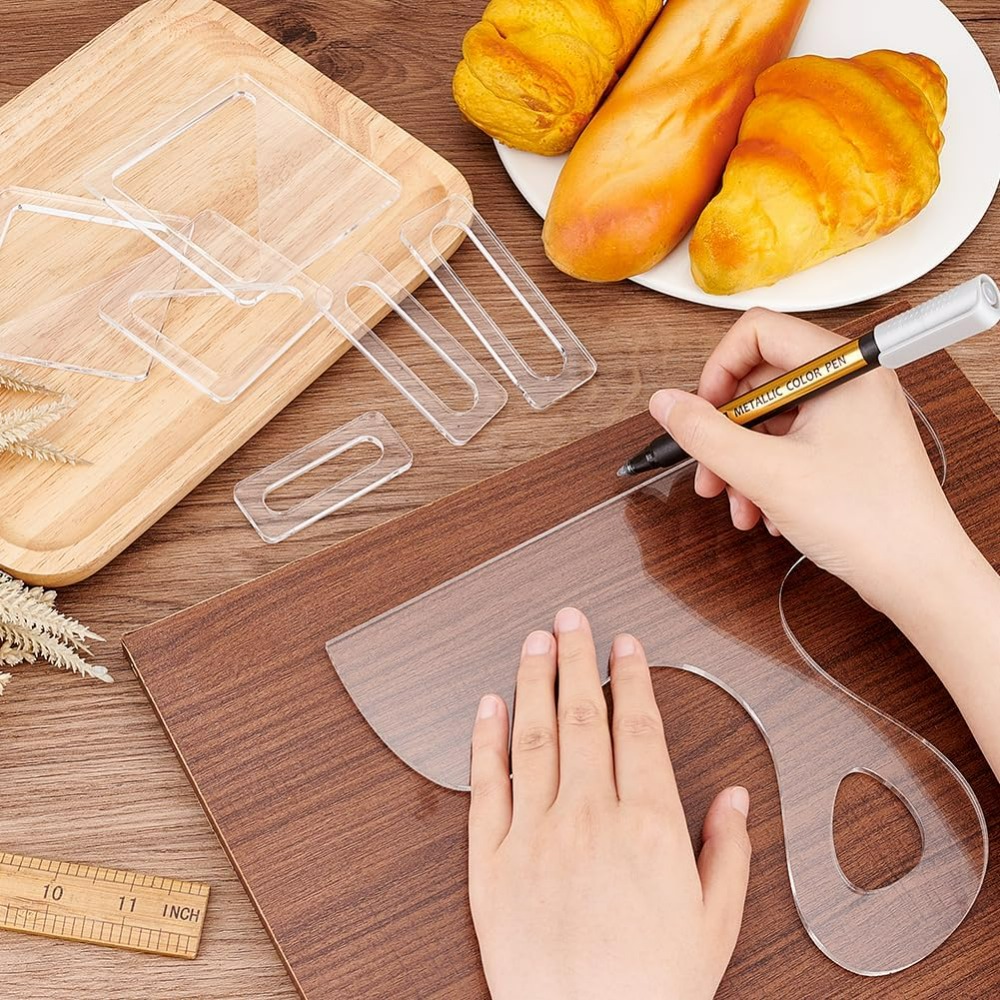 7個入りシャルキュトリテンプレートアクリルハンドル付きカッテ - Woodworking Templates のレビューと価格