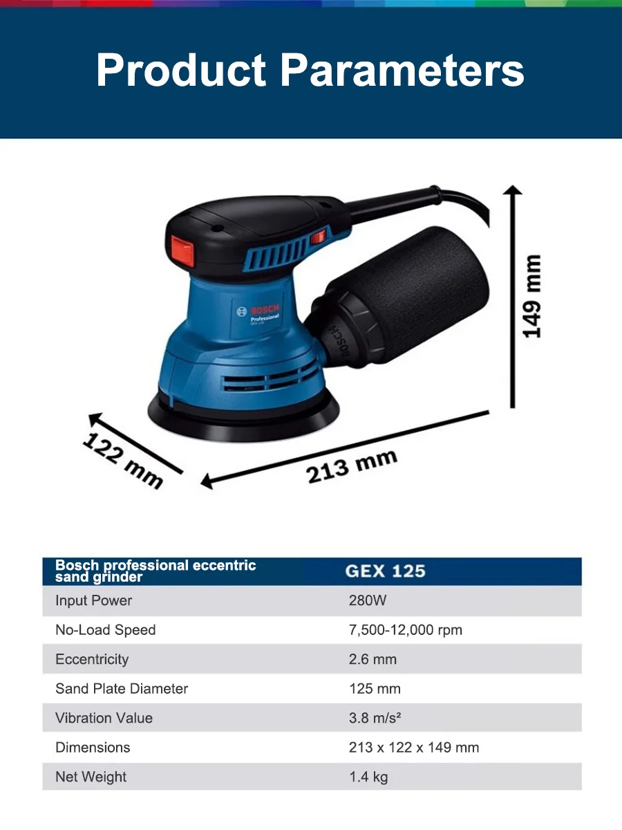 ボッシュ GEX125 280W 多機能オービタルサンダー/ - Woodworking Machinery のレビューと価格