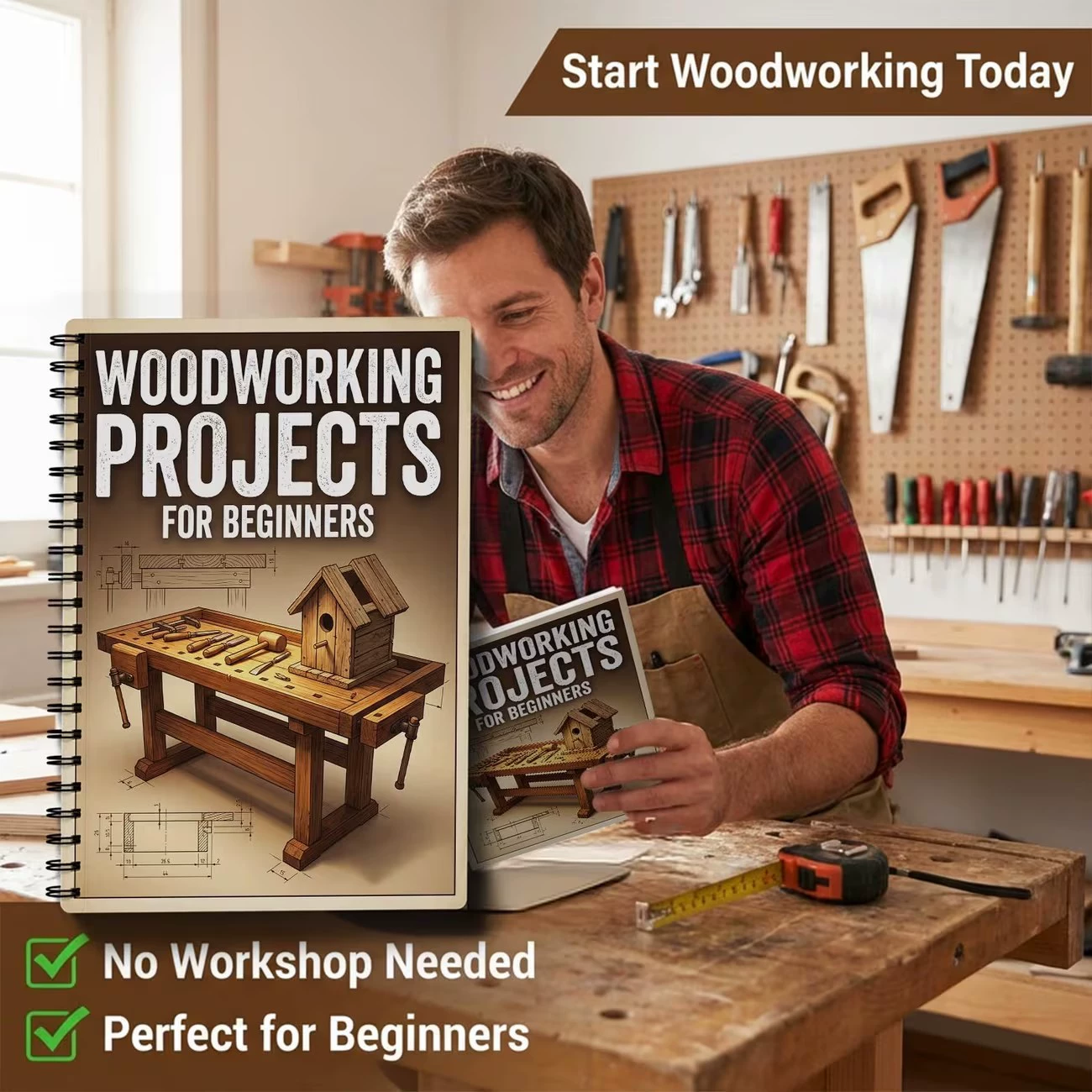初心者のための木工プロジェクトブック シンプルで実践的なプロ - Woodworking Ebook のレビューと価格