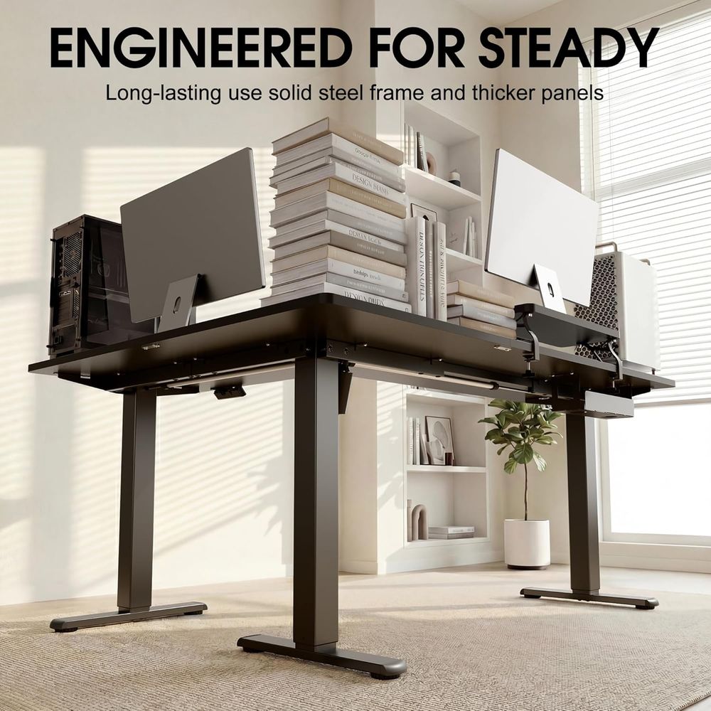 電動高さ調節可能なL字型デスク、63 x 47、デュアル高さ - Woodworking Or Woodworking のレビューと価格