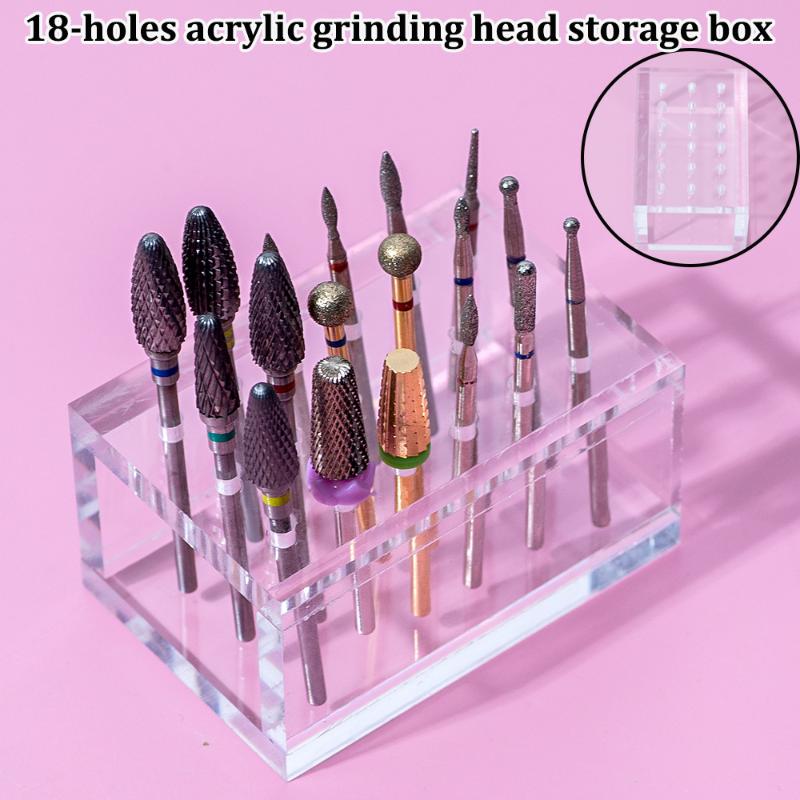 18穴木製/アクリル製ネイルドリルビットホルダー研磨ヘッド収 - Woodworking Drill Bits のレビューと価格