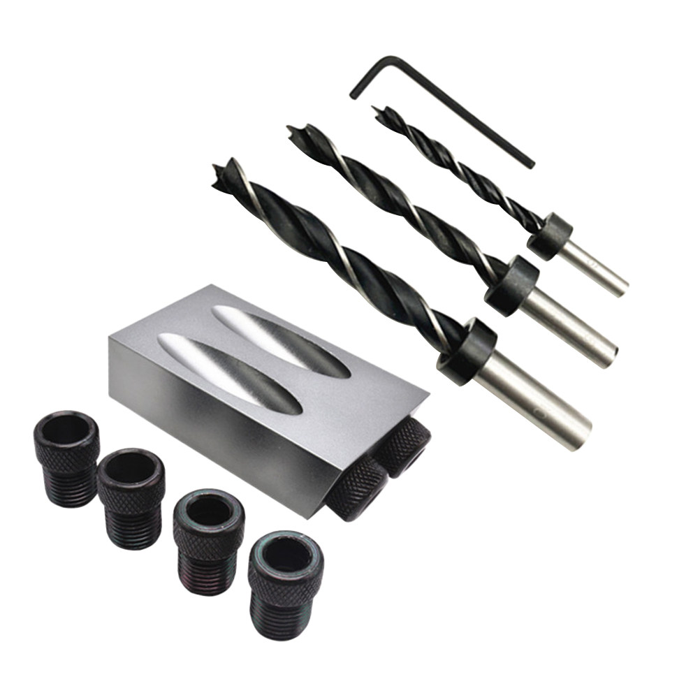 34個入り斜め穴ドリルセット 15度角度 グレー 木工用ロケ - Woodworking Drill Bits のレビューと価格