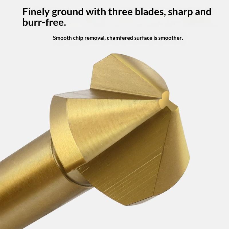 面取りエンドミルカッター 3枚刃 丸シャンク 90度 HSS - Woodworking Drill Bits のレビューと価格