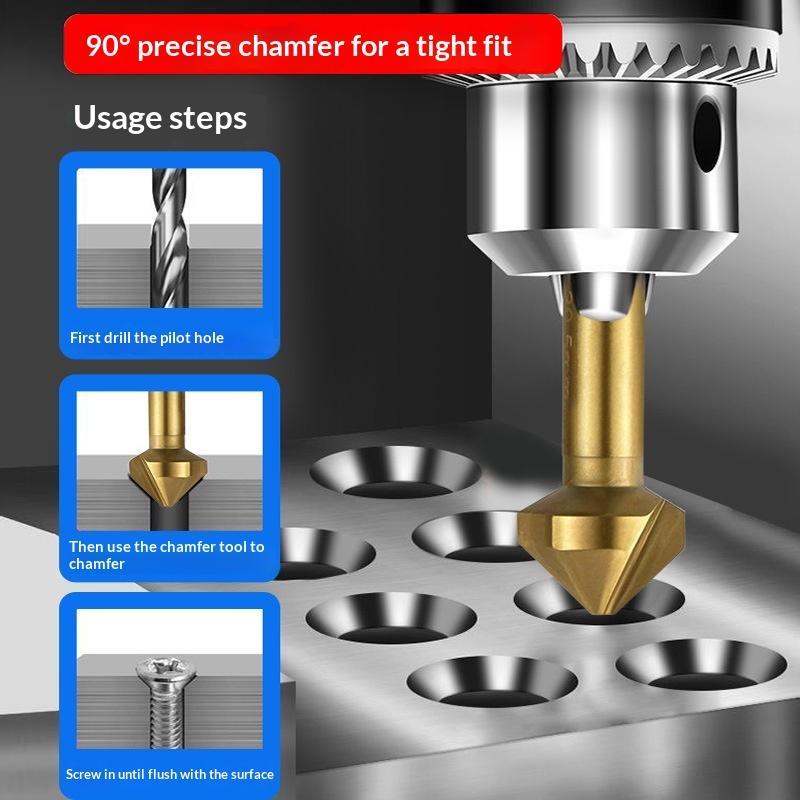 面取りエンドミルカッター 3枚刃 丸シャンク 90度 HSS - Woodworking Drill Bits のレビューと価格